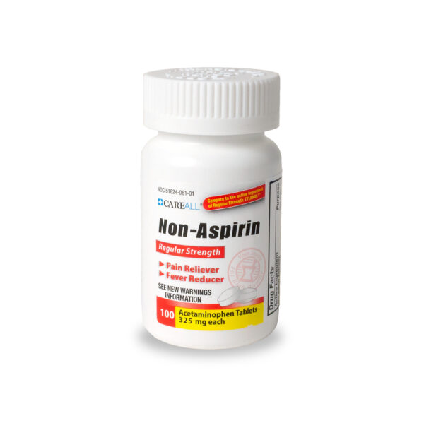 Acetaminophen Tablet (Tylenol) Pain Relief CareALL® 325 mg Strength 100 per Bottle (100/BO 24BO/CS) by New World Imports  ID ACT32524